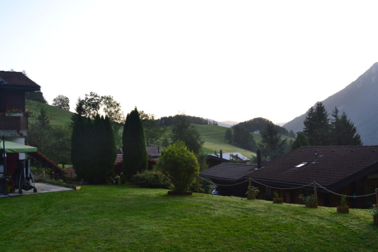 vue sur les Préalpes lieux calme résidence les papaillons Gruyere Fribourg Suisse