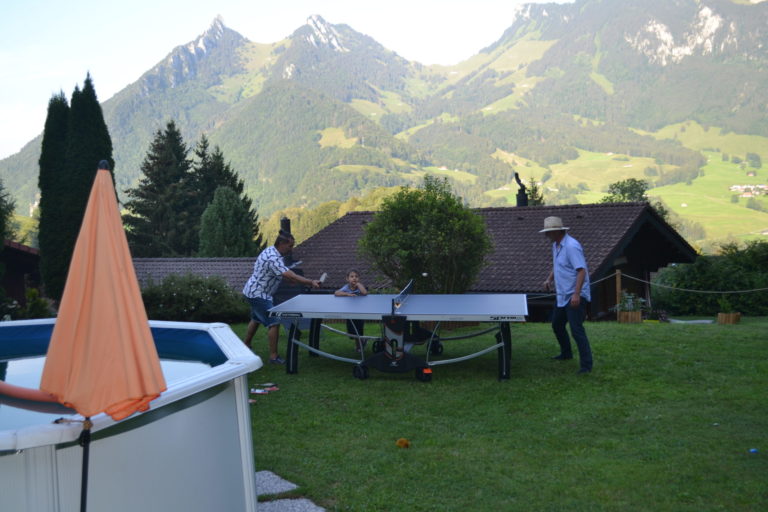 Loisir sur place ping pong  résidence les papaillons Gruyere Fribourg Suisse