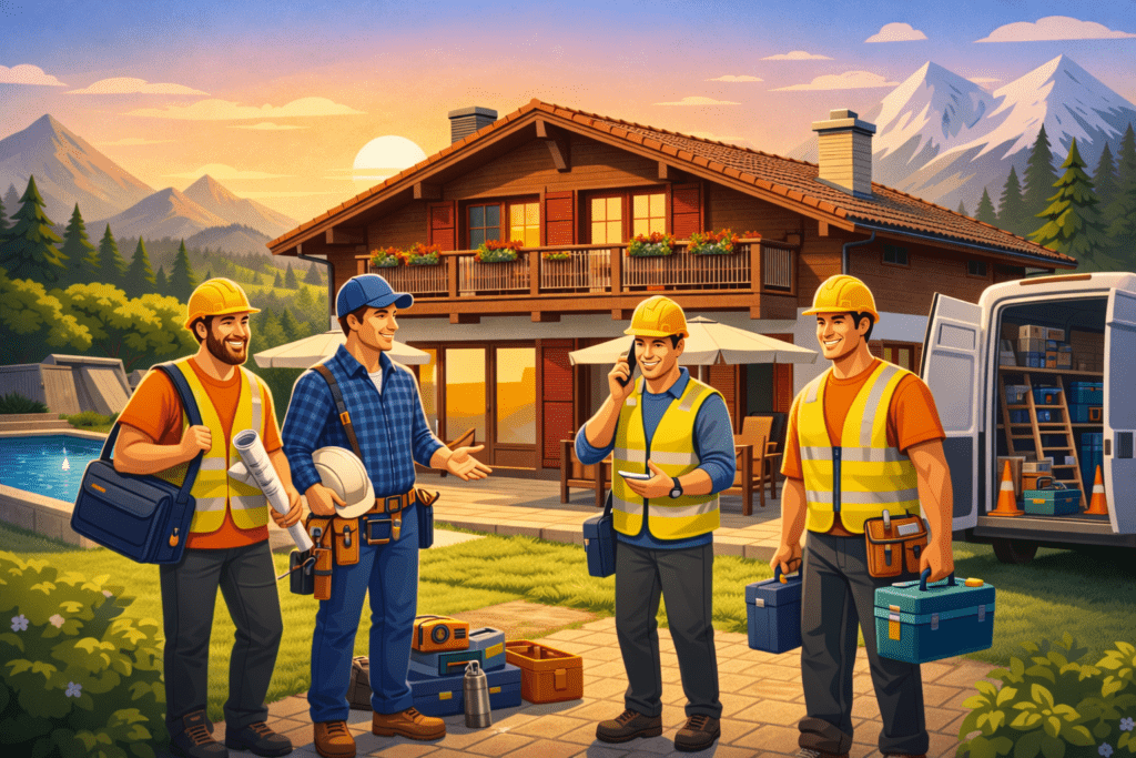 Image d'ouvrier détaché de la llocation maison vacances