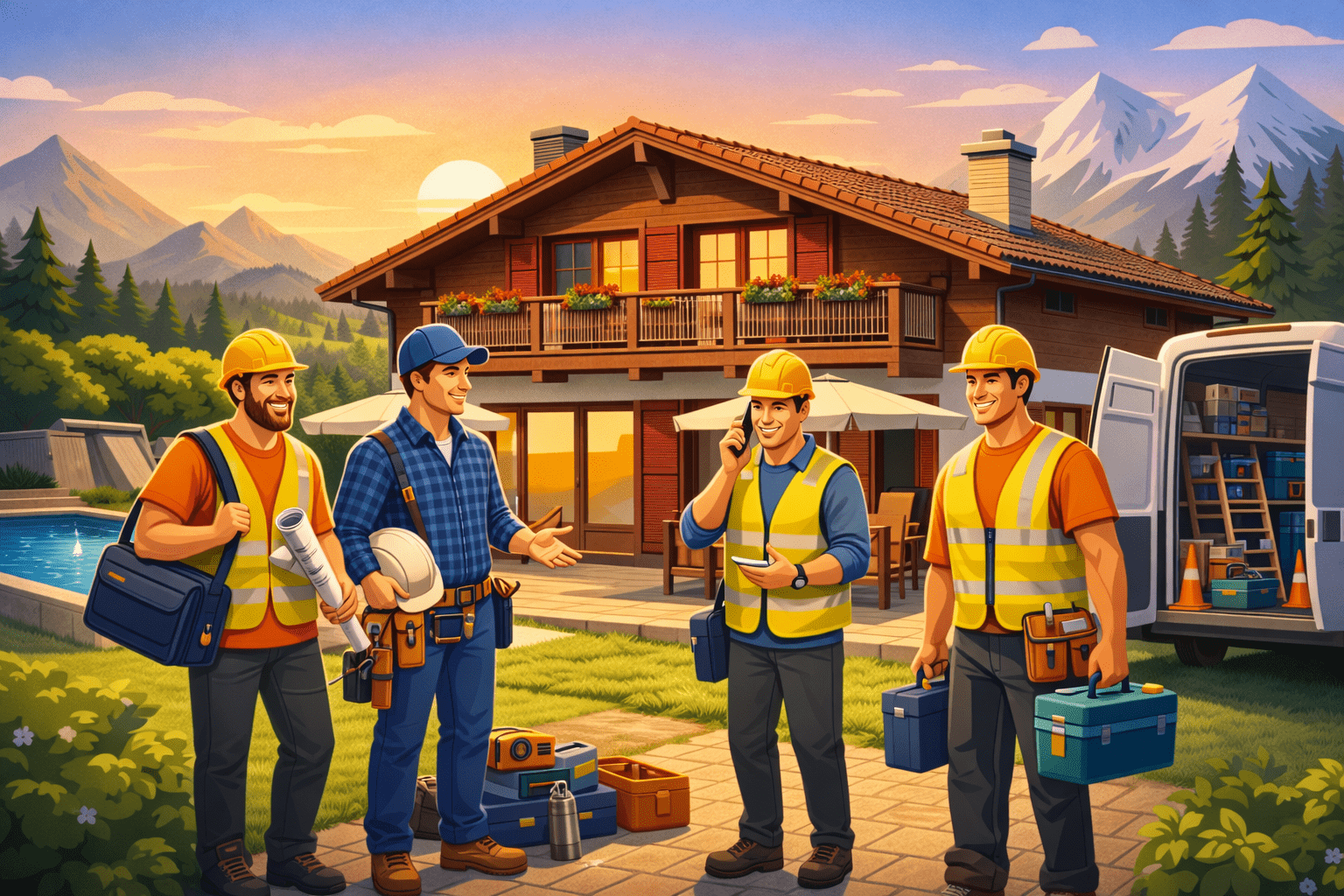 pour équipe de travailleur