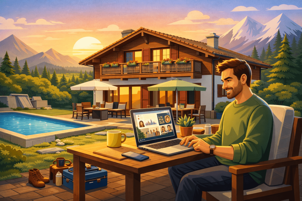 Image de télétravail de la location de location maison vacances