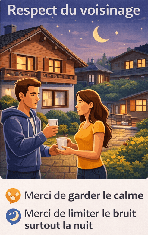 image qui décrit les informations des respect des règle voisinage pour la location maison vacances