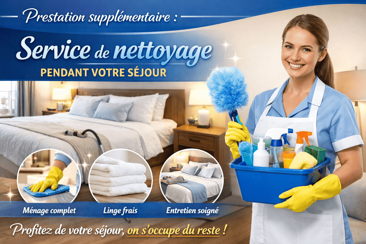 Image de la Prestation du service de nettoyaqe de la location maison vacances