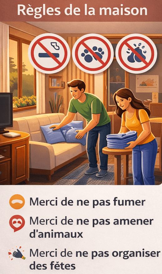 image qui décrit les informations des respect des règle pour la location maison vacances