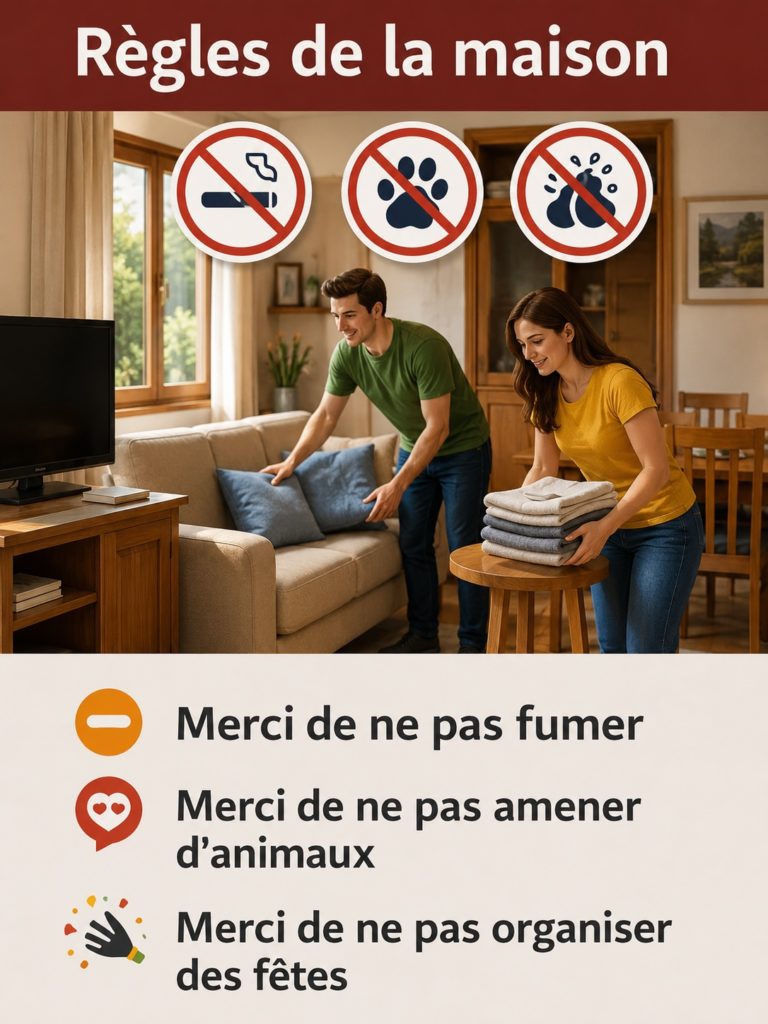 image qui décrit les informations des respect des règle pour la location maison vacances